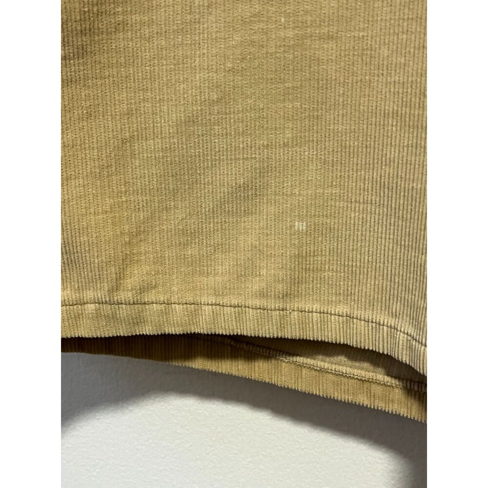 70s Vintage Levis Tan Corduroy Shorts Cropped Culotte Overalls Zip Front 9 XS - Picture 12 of 13